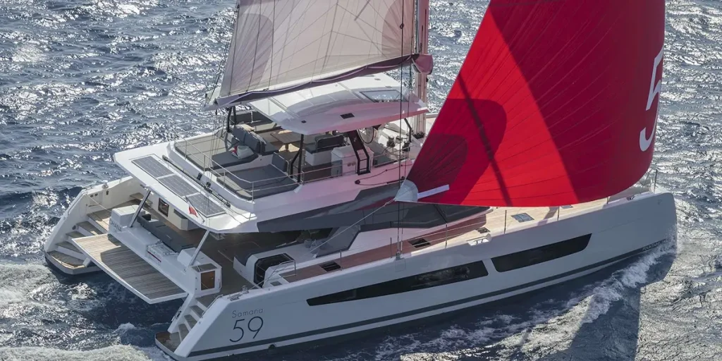 SOLOMAR SAMANA 59 sailing catamaran profile